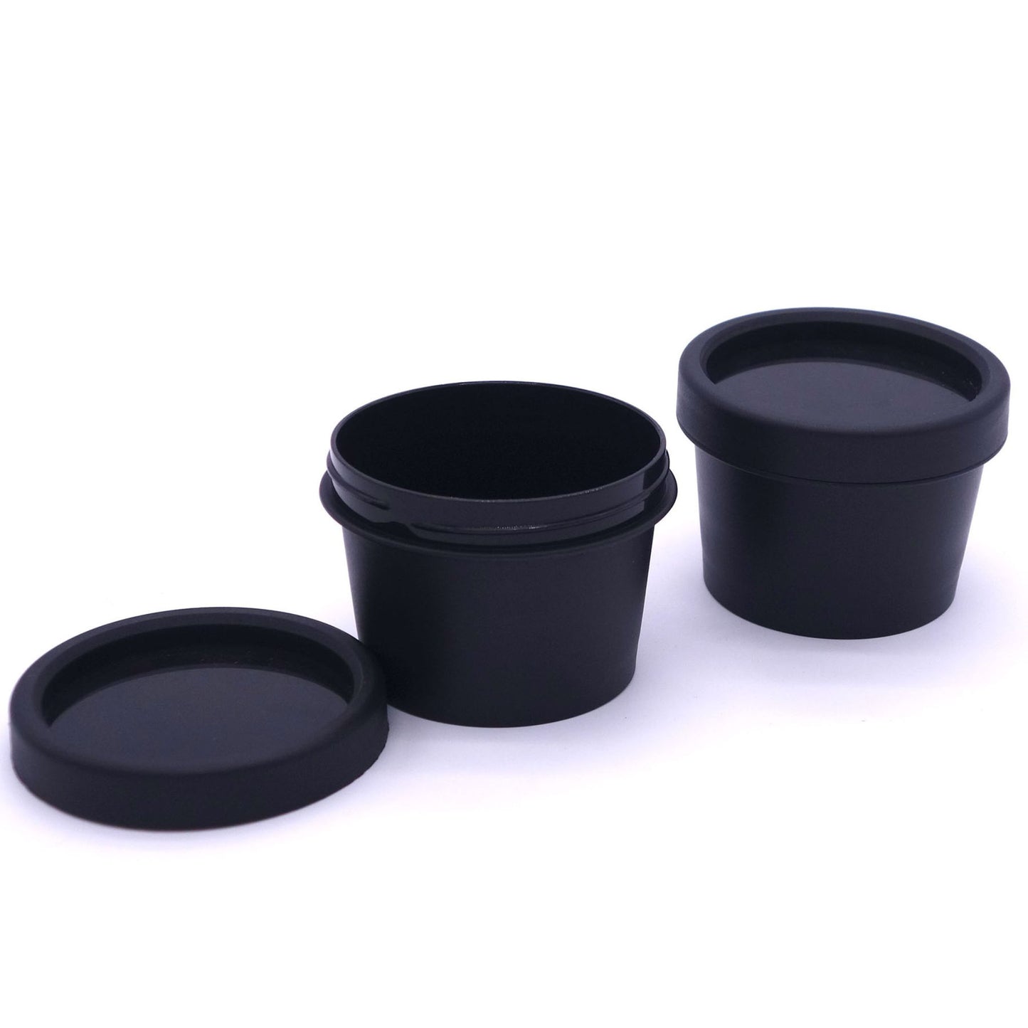 BLACK PLASTIC CREAM JAR PACKAGING