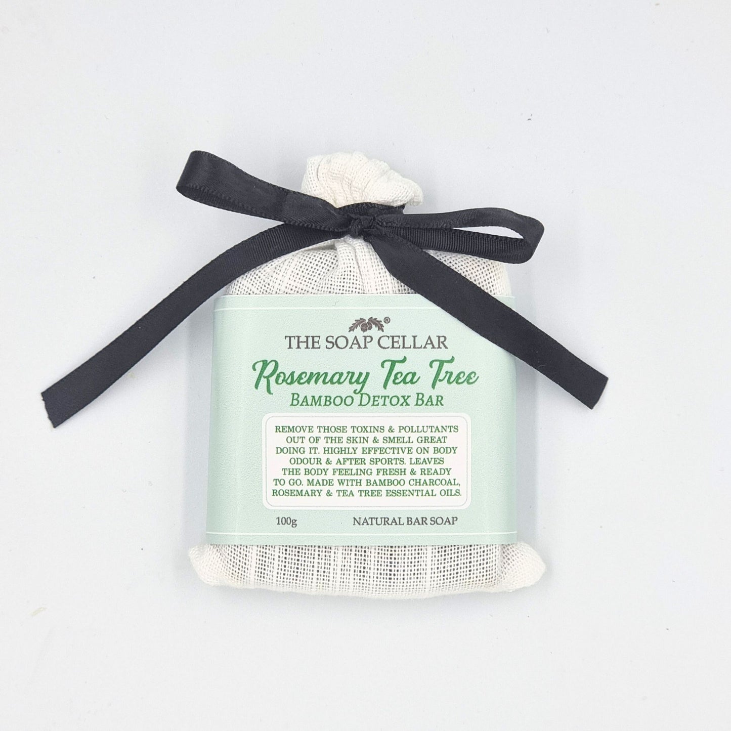 ROSEMARY TEA TREE HANDMADE BAMBOO DETOX SOAP BAR