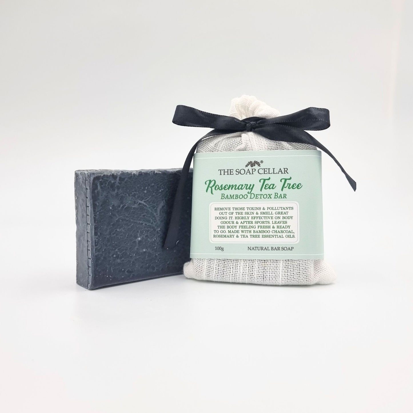 ROSEMARY TEA TREE HANDMADE BAMBOO DETOX SOAP BAR